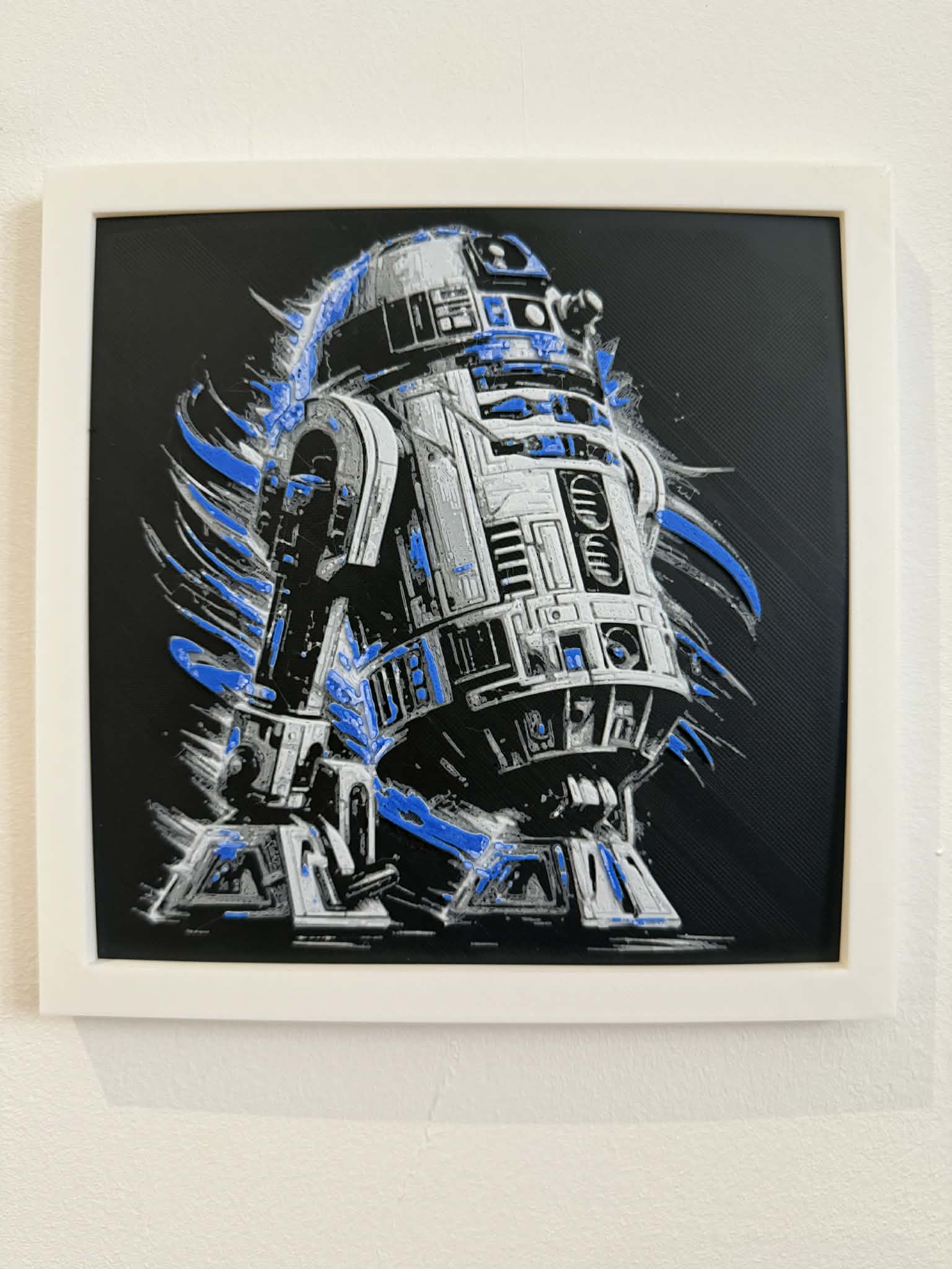 Stylized R2-D2 3D Pop Art - Textured Droid Wall Plaque - Modern Star Wars Fan Gift