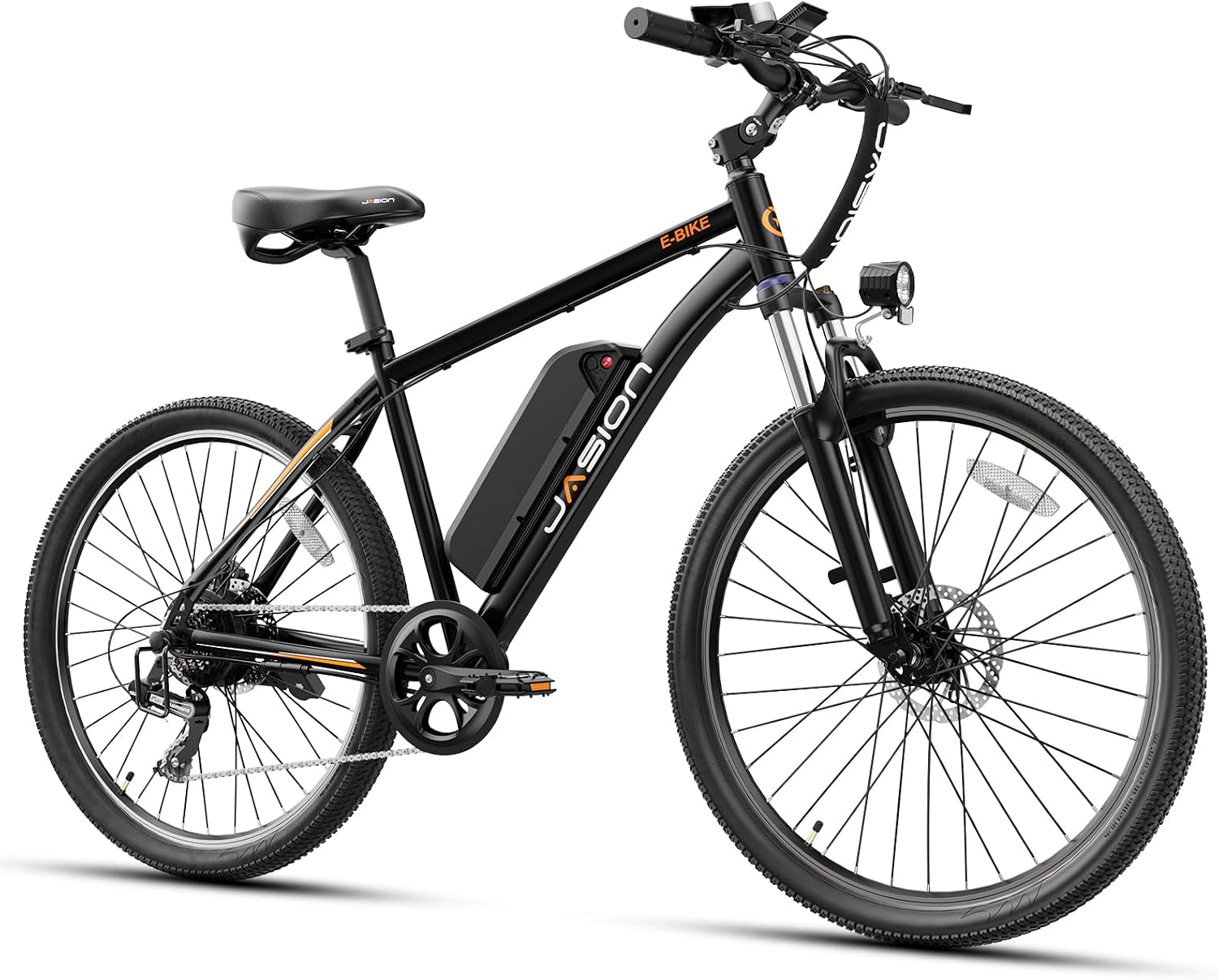Jasion EB5 Electric Bike for Adults 26" tire with 1000W Peak Motor,Removable Battery Commuting Electric Mountain Bike,Up to 40Miles,7-Speed and Front Fork Suspension Ebike
