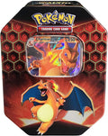 Pokemon SM11.5 Hidden Fates Gx Tin- Charizard + 1 of 3 Foil Pokémon-GX Cards + 4 Booster Pack, Multicolor