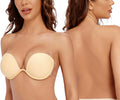 Wekofi Women’s Deep V Plunge Push Up Backless Strapless Adhesive Underwire Clear Halter Strap Bra