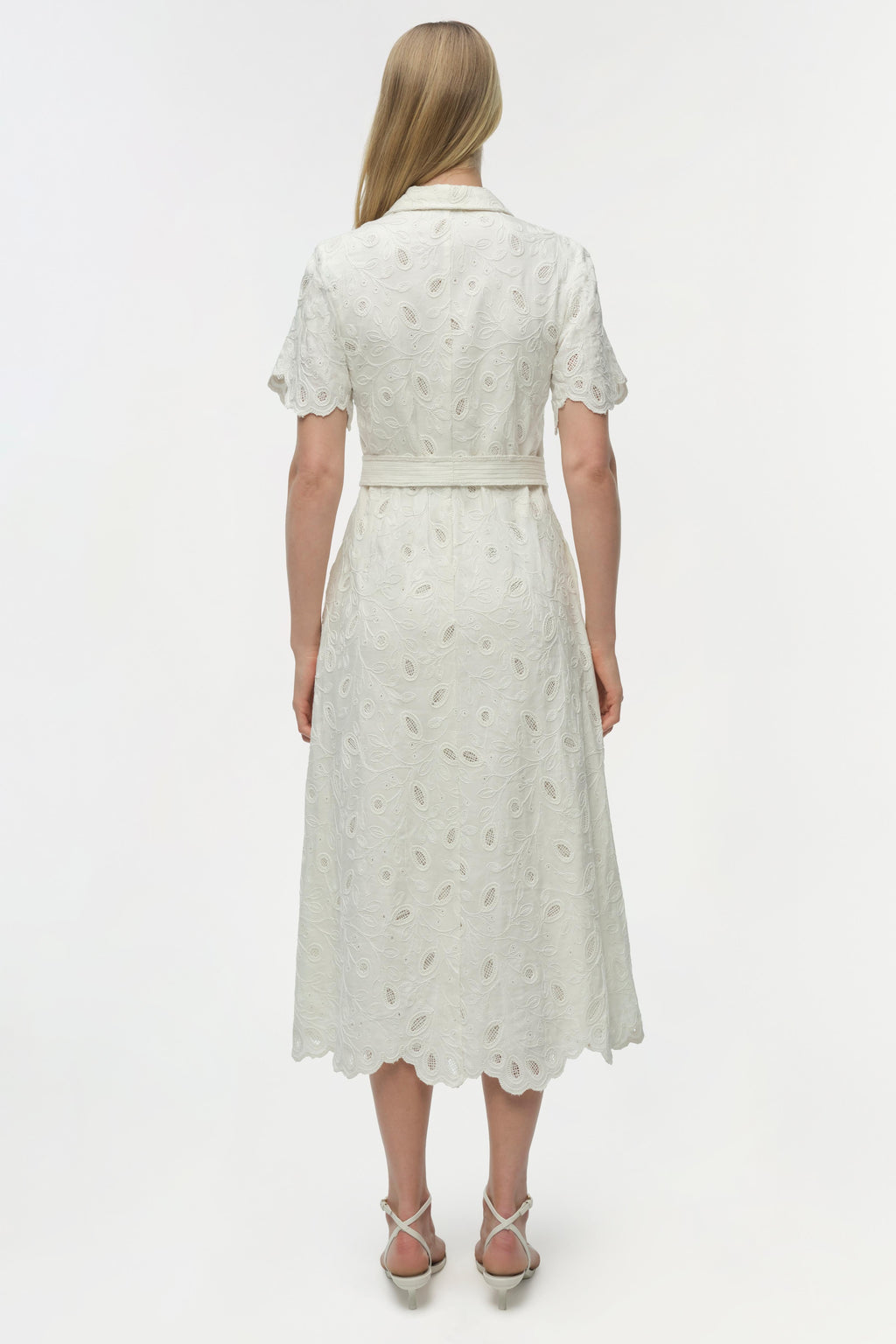 Audria Belted Linen Midi Dress
