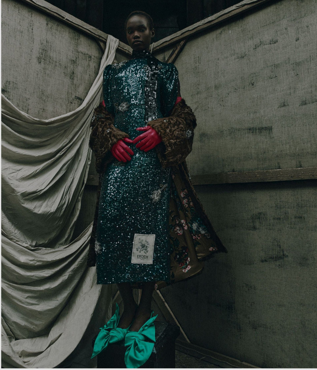 Embroidered Sequins Midi Dress