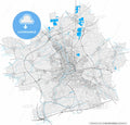 Erfurt, Thuringia, Germany, high resolution vector map - Instant download PDF and JPG