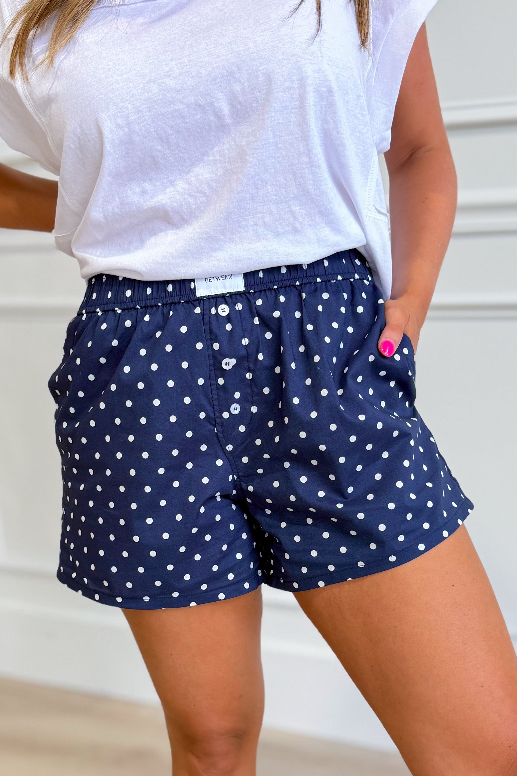 Loran Polka Dot Elastic Waist Short
