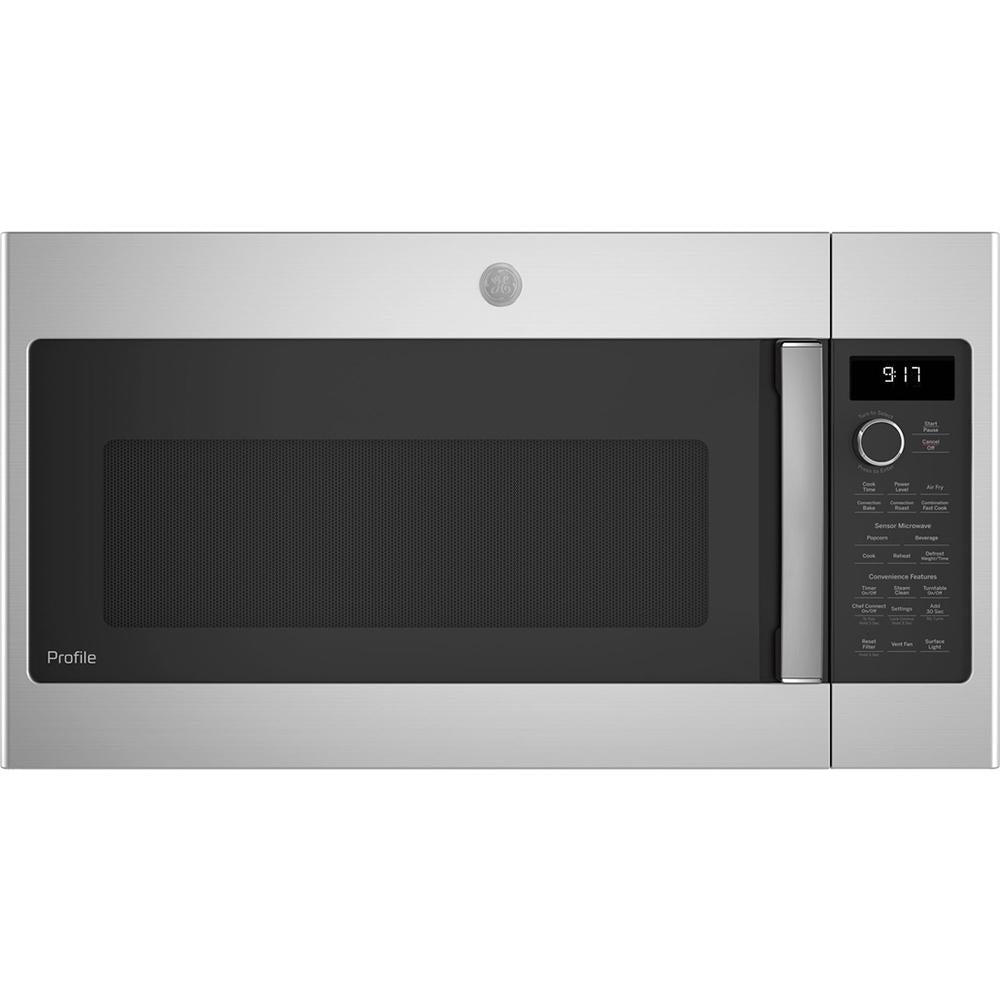 GE Profile 1.7 Cu. Ft. Convection Over-the-Range Microwave Oven Steel Open Box