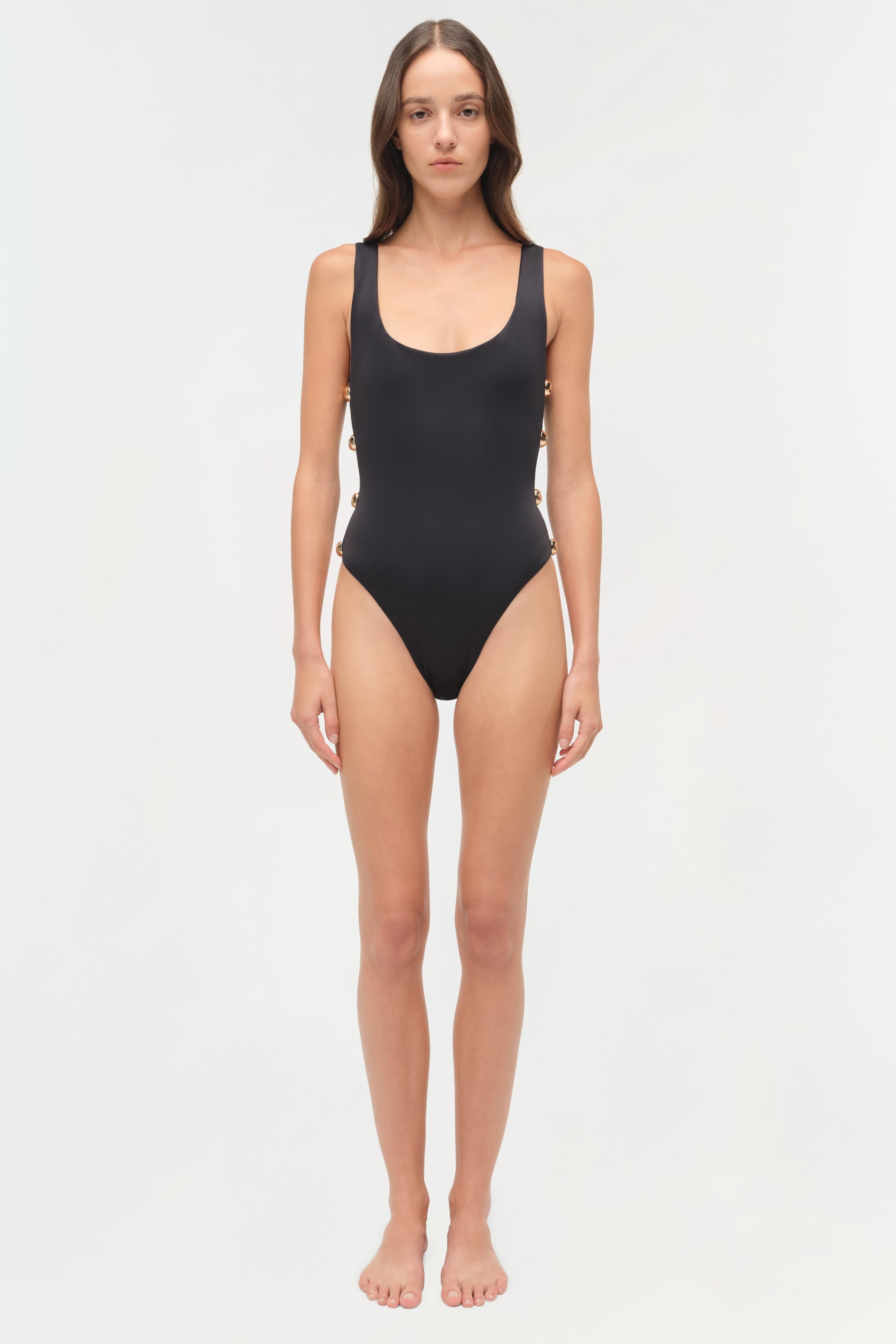 Mona Studded Scoop Neck One Piece
