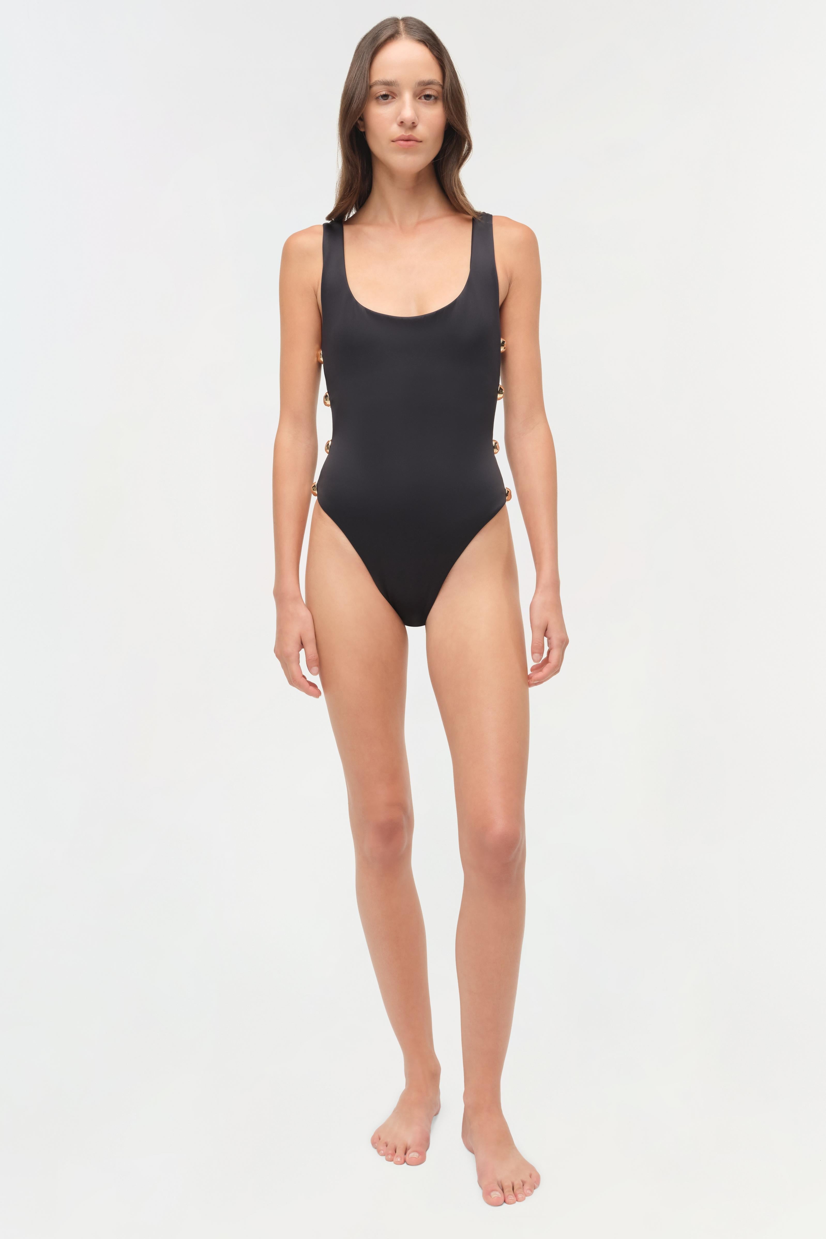 Mona Studded Scoop Neck One Piece