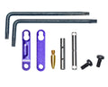 Precision Non Rotating Trigger and Hammer Pin and Plate Kit for M&P S&W 15-22 AR's, with Anti Walk Pin and Purple Retainer Plates