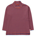 Tiny Cottons Summer Red/Ultramarine Stripes Mockneck Tee