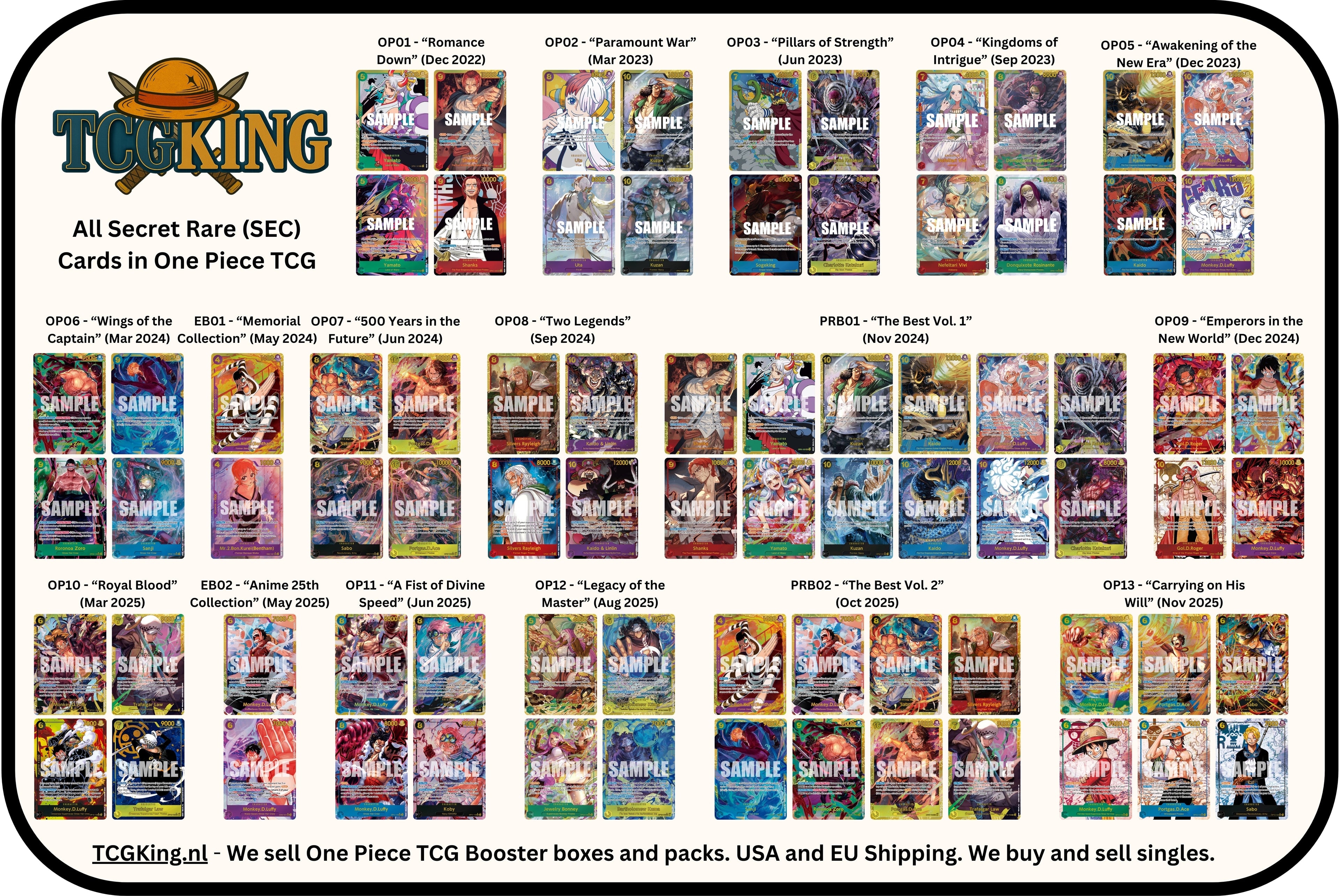 One Piece TCG Secret Rare Cards (SEC)