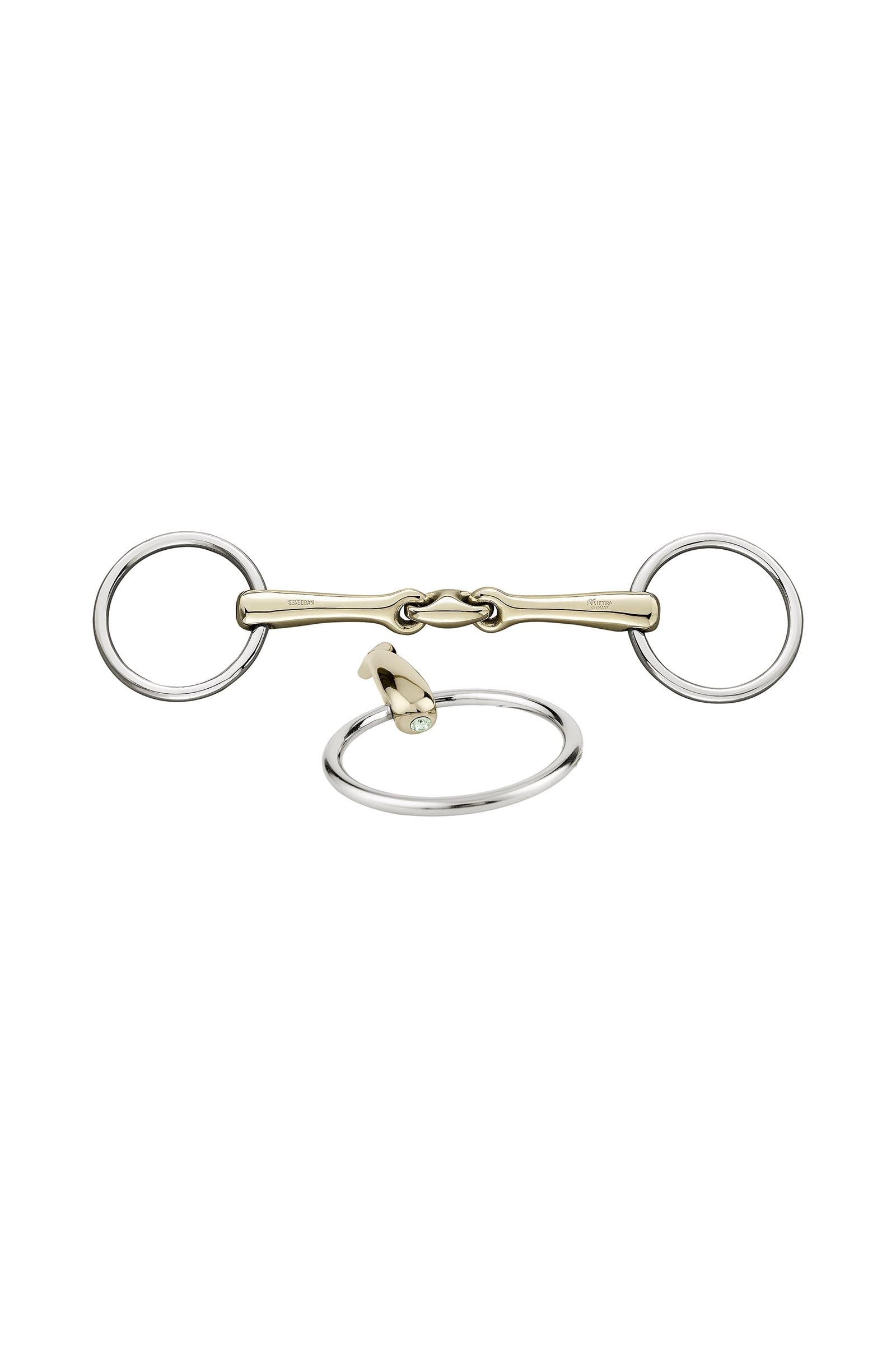 Sprenger KK Ultra Unterlegtrense, doppelt gebrochen, 14 mm, Sensogan, mit Kristallen Gebisse