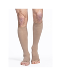 Sigvaris Essential Cotton 230 20–30mmHg Calf Open Toe Light Beige Standard MS