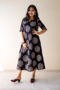 Mandala Noir Ajrakh Cotton Dress