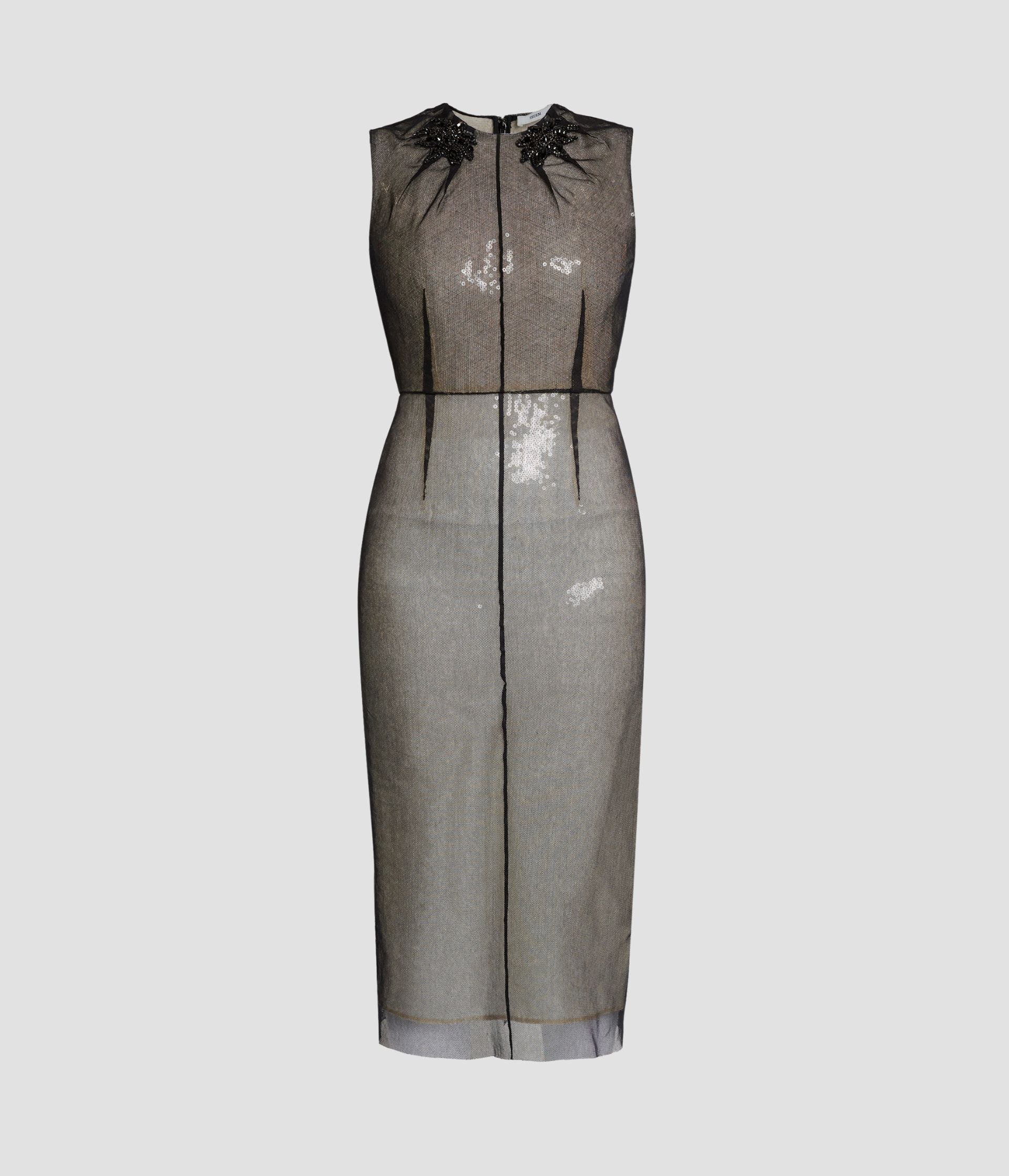 Embellished Organza Sequin Midi Dress