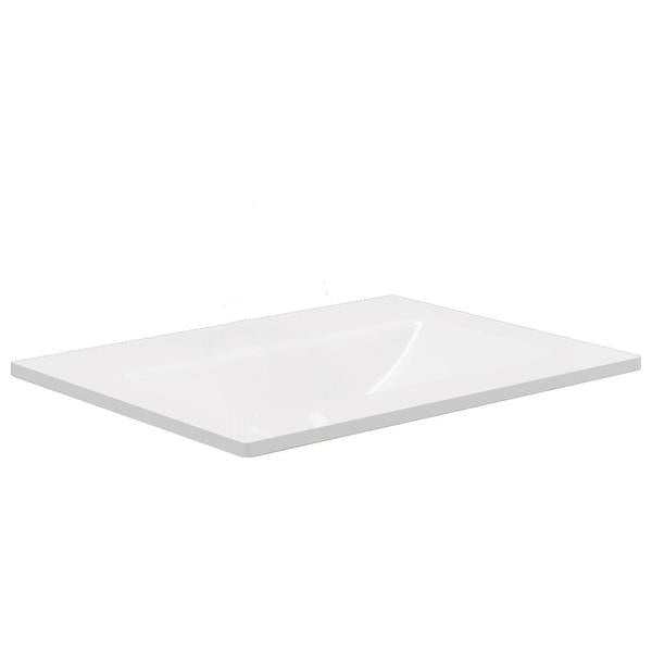 Crosswater Flute 510 x 360 x 12mm Ice White No Tap Hole Basin