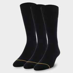 Signature Gold by Goldtoe Men's Cotton Crew Dress Rib Socks 3pk