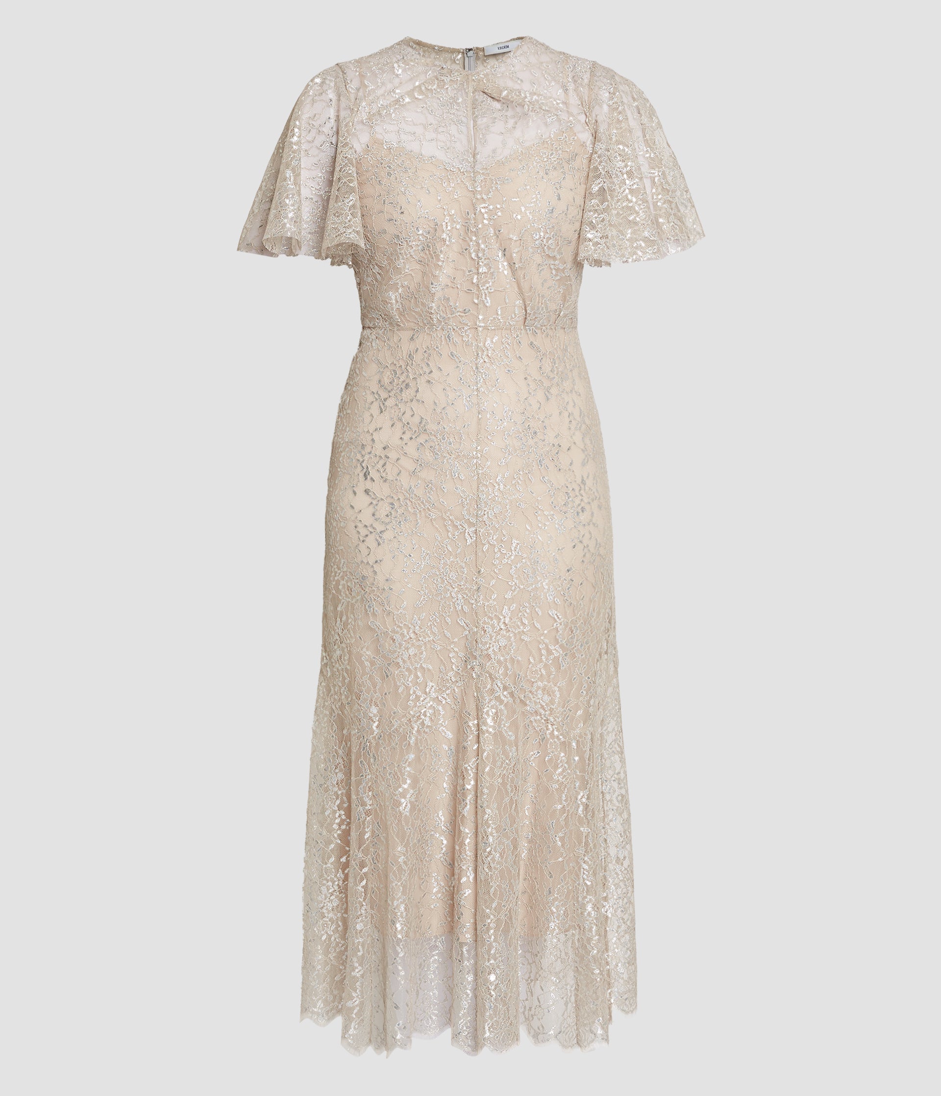 Metallic Lace Midi Dress