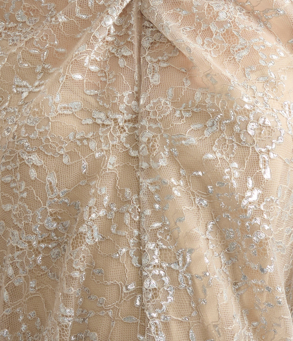 Metallic Lace Midi Dress