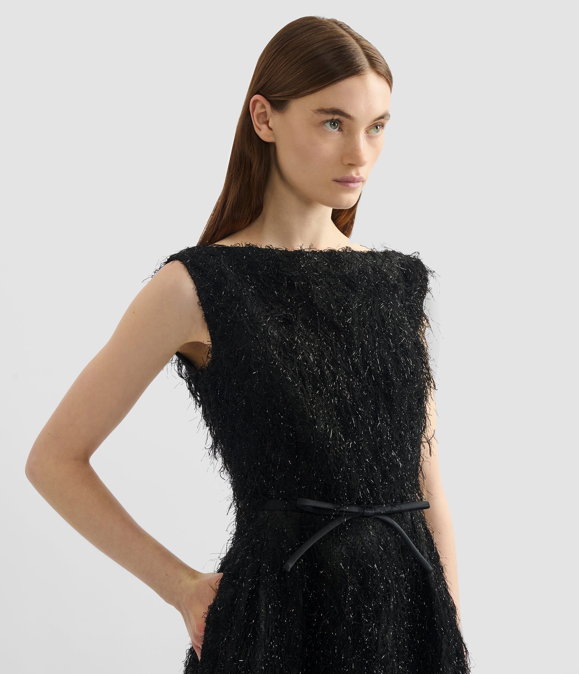 Lurex Fil Coupé Midi Dress