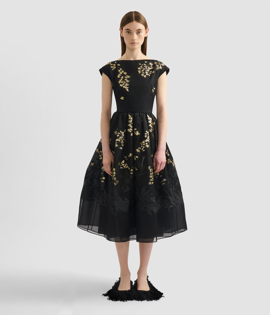 Organza Fil Coupé Midi Dress
