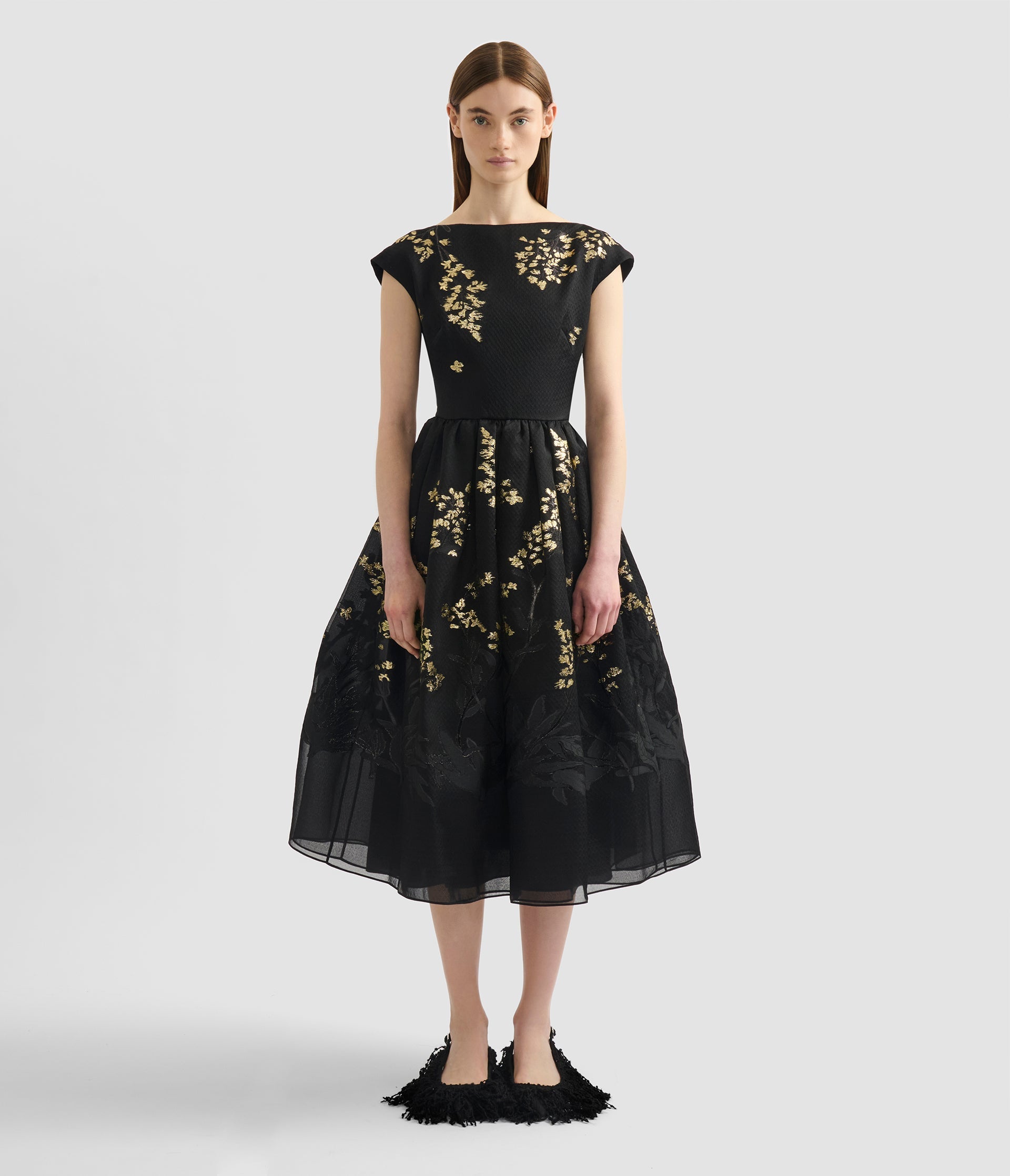 Organza Fil Coupé Midi Dress