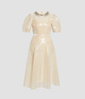 Embellished Organza Sequin Midi Dress