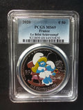 France : 50 Euro 2020 : Le Bébé Schtroumpf ; PCGS : MS 69