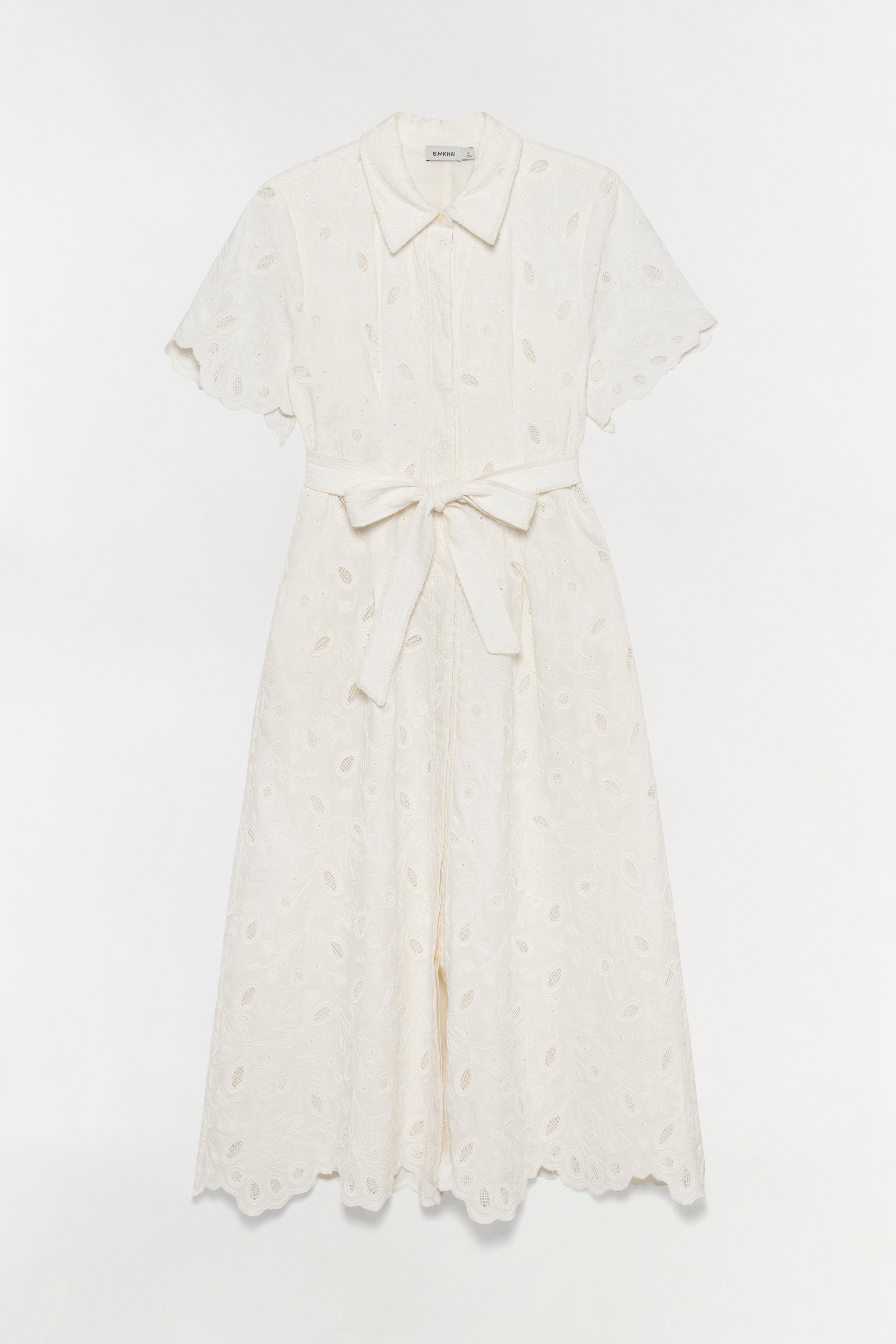 Audria Belted Linen Midi Dress