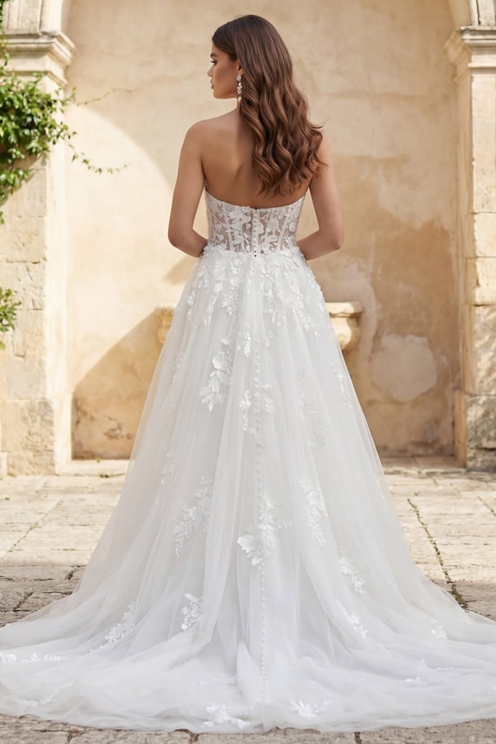 Corset Back Wedding Dress Corset Bodice Strapless Wedding Dress JB05361 Jovani
