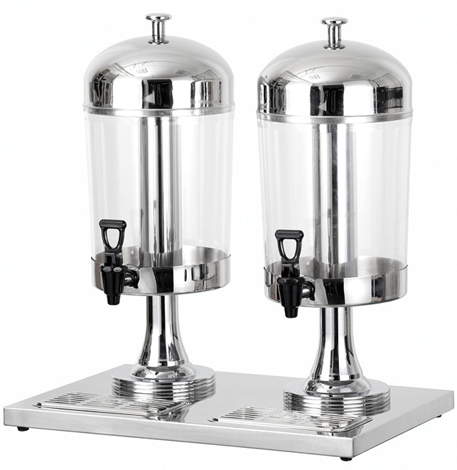 JD-82 - Double Tank Juice Dispenser with Ice Cylinder - 8L+8L Capacity - Warm & Cold Use - Commercial.
