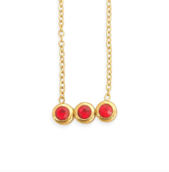 July Birthstone Necklace Water Resistant