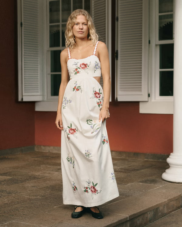 Bra-Free Embroidered Maxi Dress