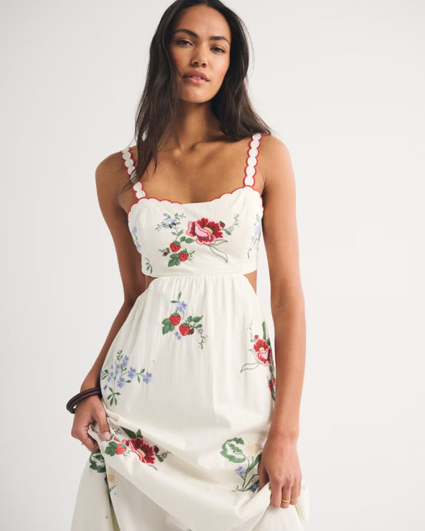 Bra-Free Embroidered Maxi Dress