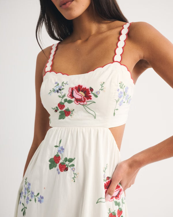 Bra-Free Embroidered Maxi Dress
