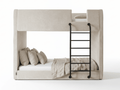 Lit superposé double - LILAO en velours beige – Vue du coffre