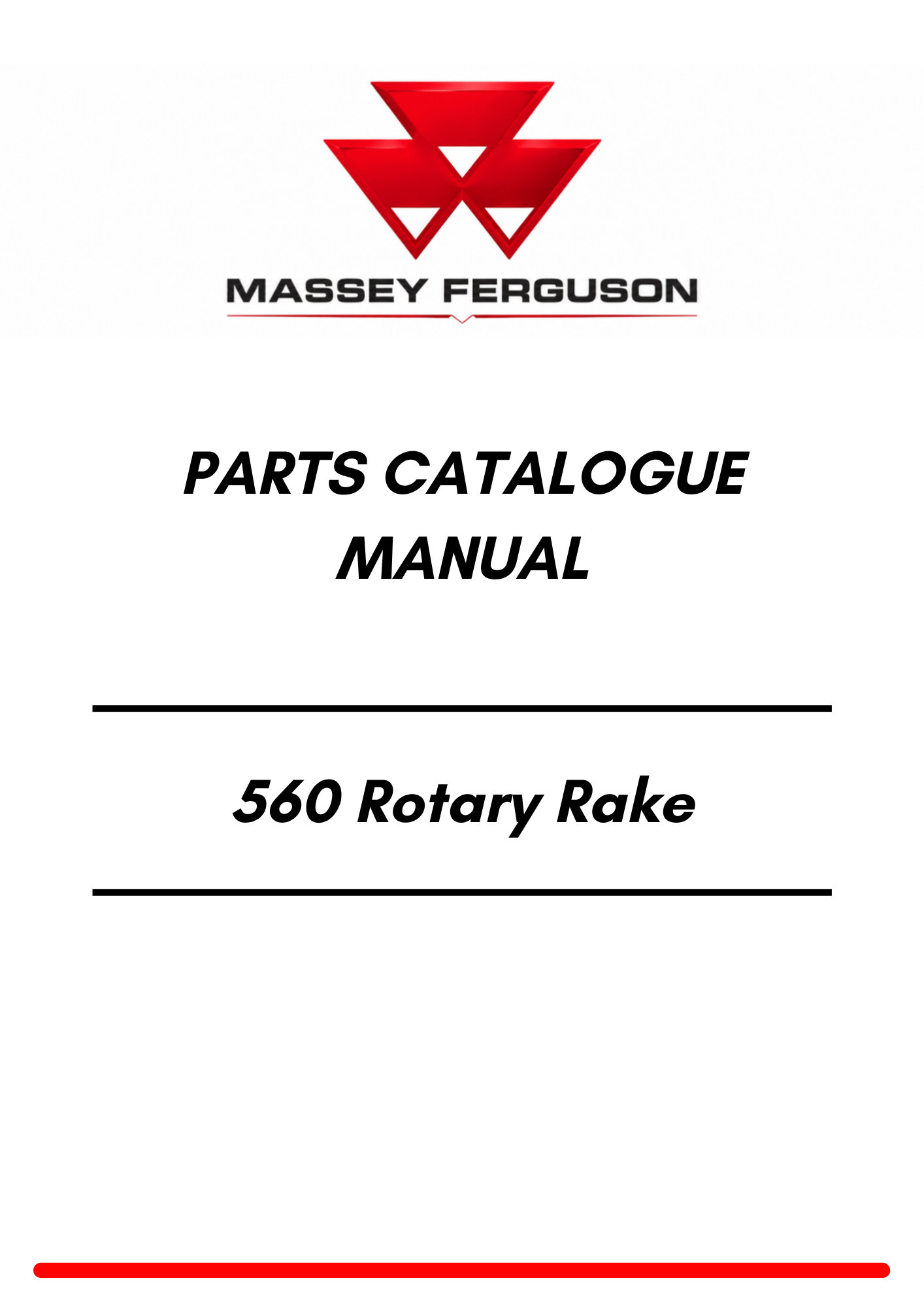 Massey Ferguson 560 Rotary Rake Parts Catalogue Manual PDF