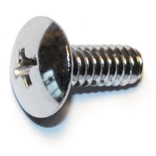 #10-24 x 1/2 in Phillips Truss Machine Screw,  Chrome Plated Brass,  10 PK