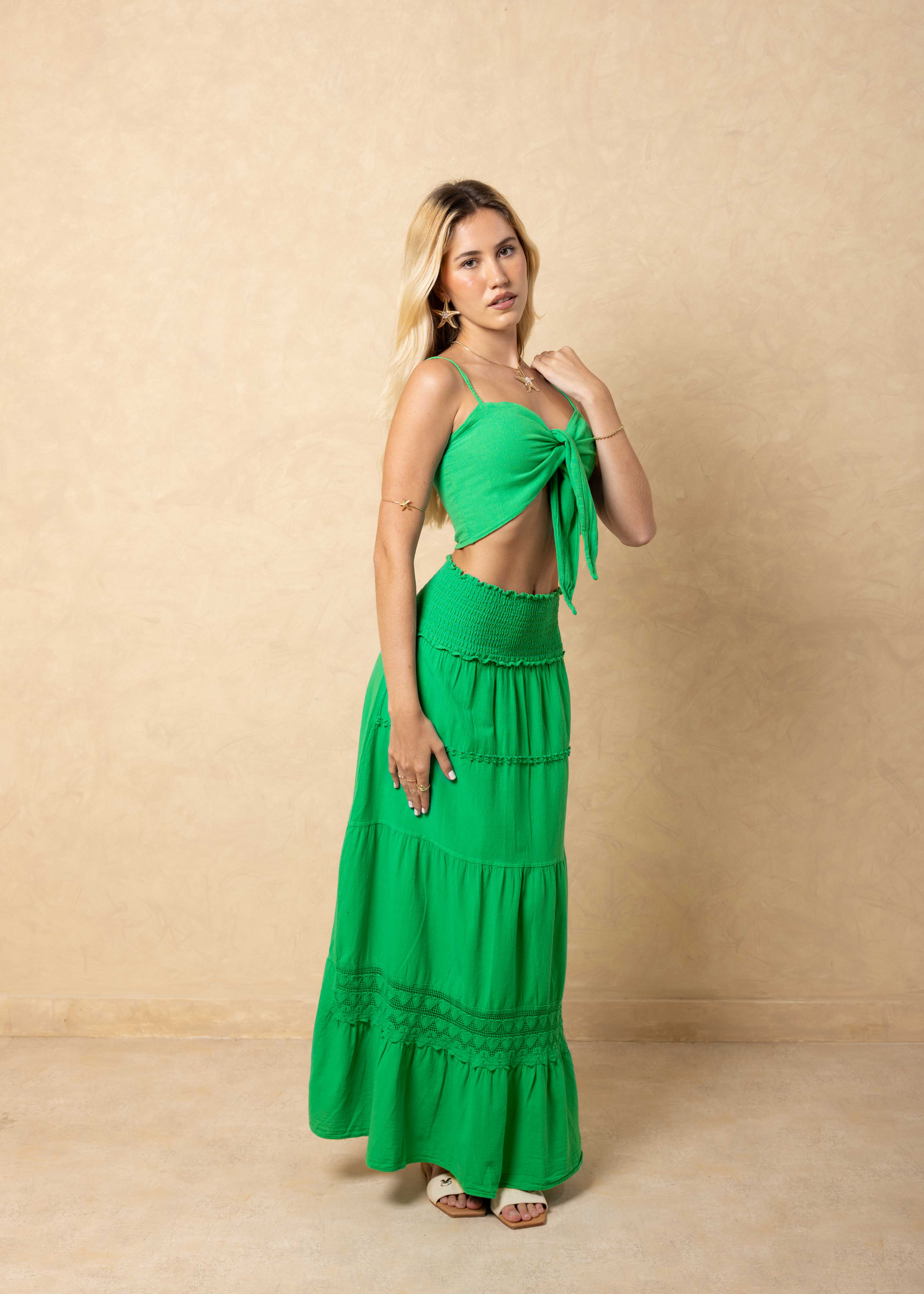 NW1709 - Green Cotton Top
