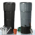 XL 150L Oak Wood Effect Water Butts With Stand, Tap, Rain Diverter & Lid