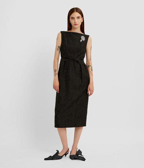 Embellished Jacquard Midi Dress