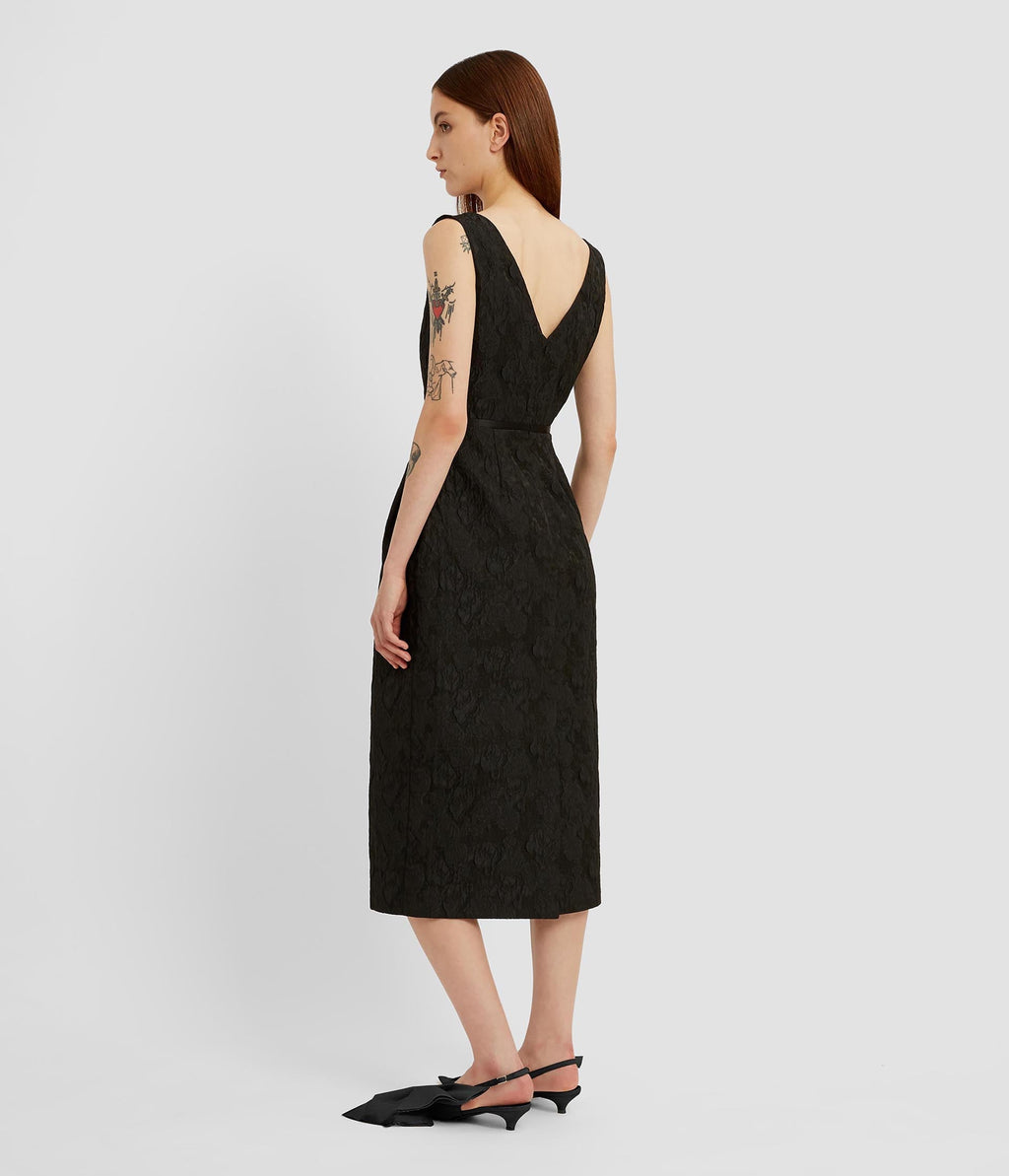 Embellished Jacquard Midi Dress