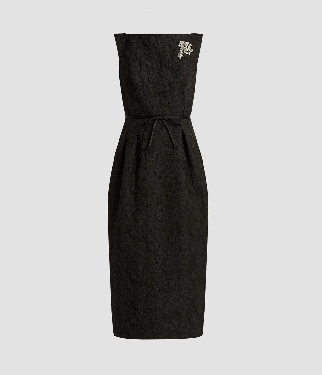 Embellished Jacquard Midi Dress