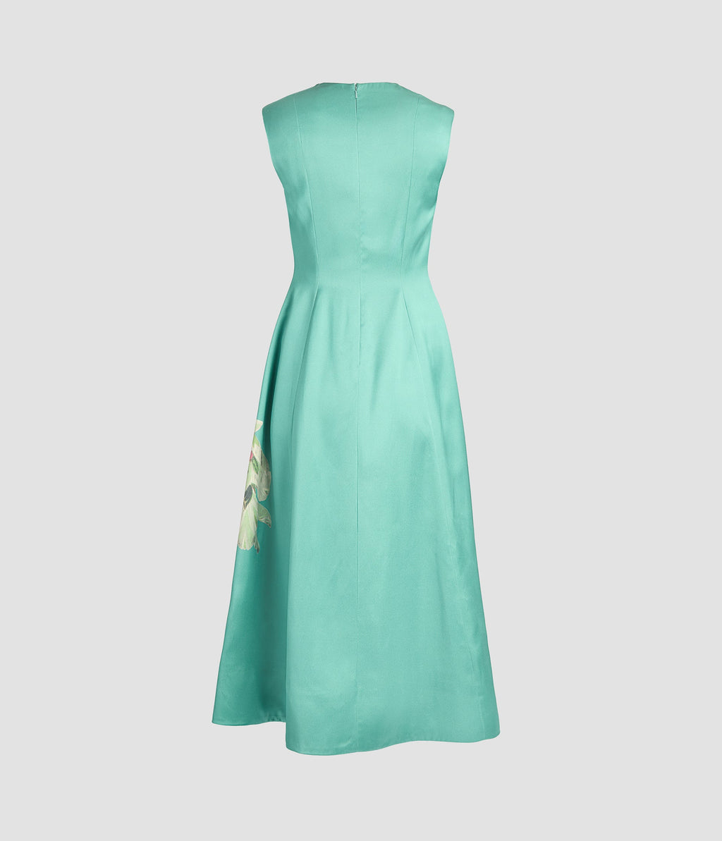 Floral Duchess Sleeveless Midi Dress