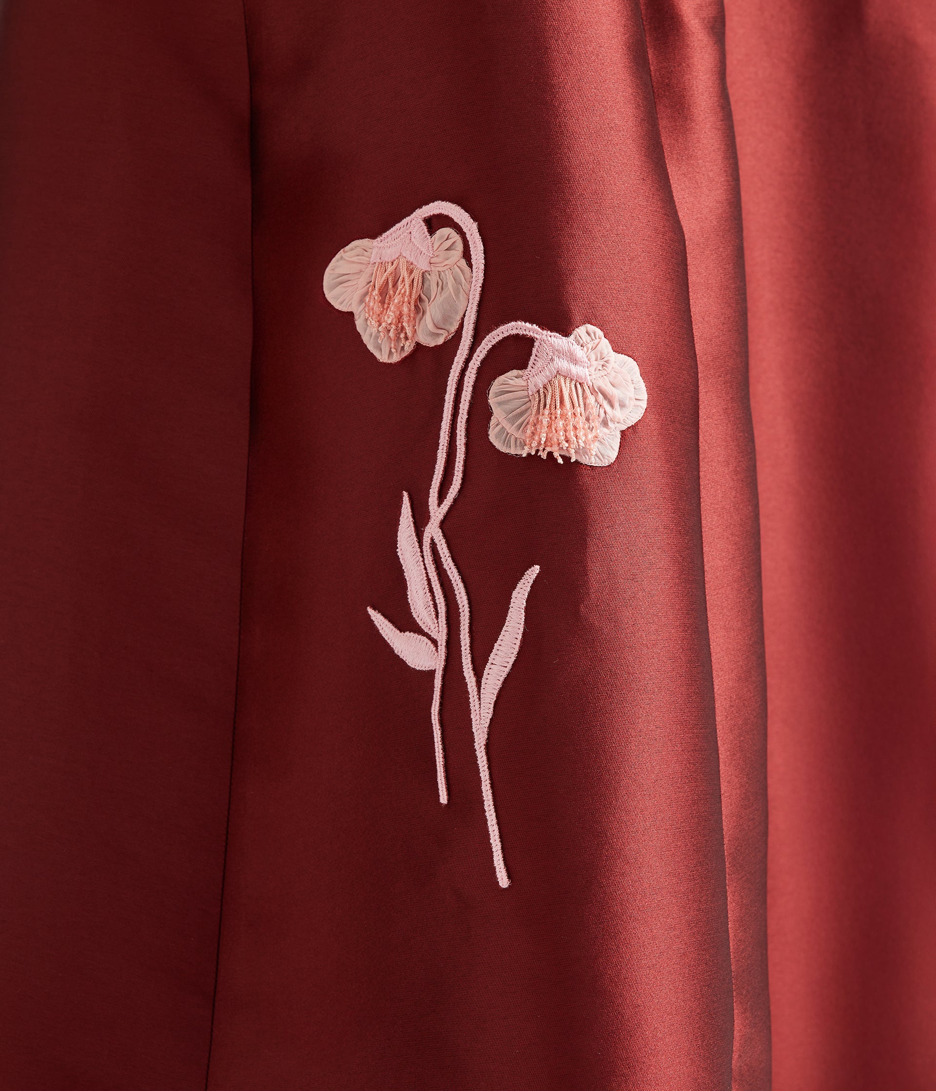 Embroidered Mikado Sleeveless Midi Dress
