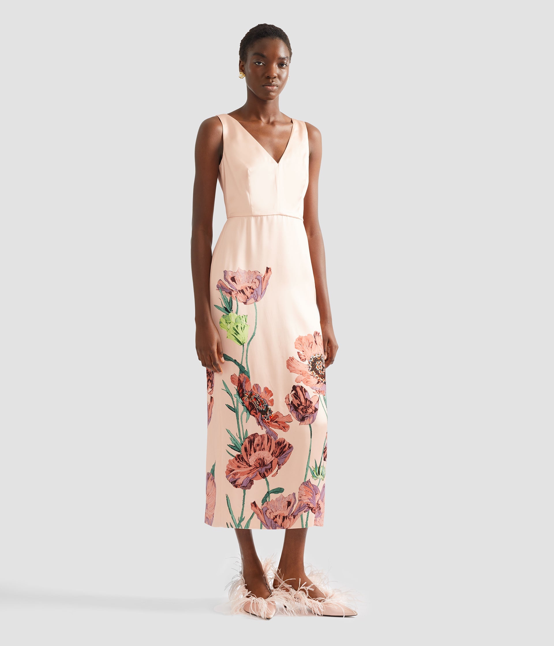Floral Duchess Midi Pencil Dress