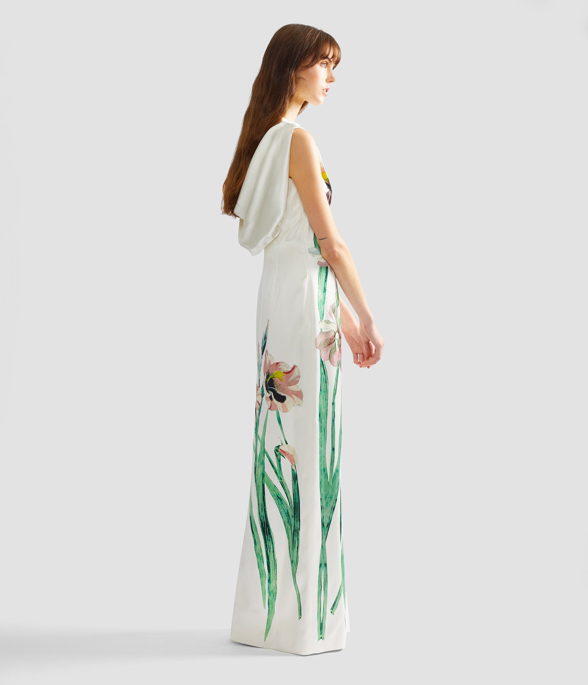 Floral Duchess Drape Gown