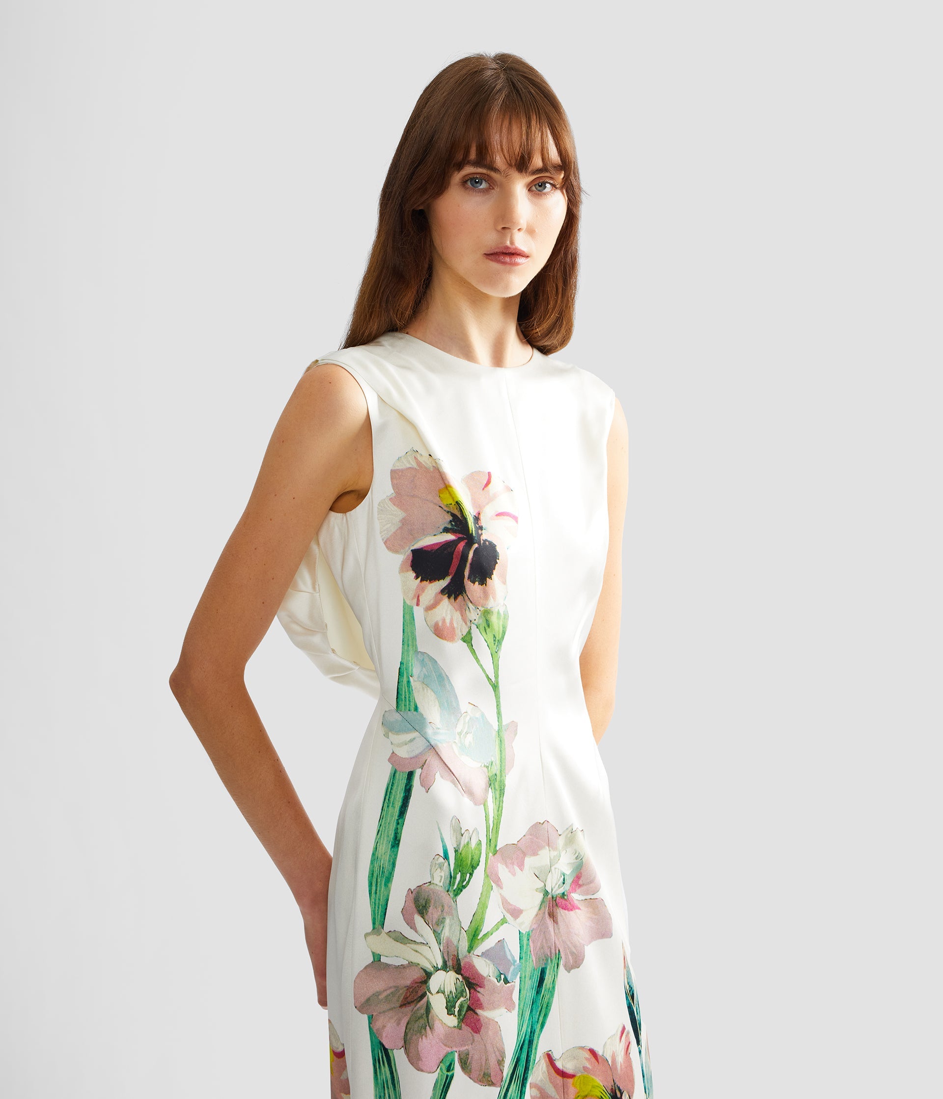 Floral Duchess Drape Gown