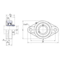 UCFL206E - FYH Oval Flanged Bearing Unit - 30mm Inside Diameter