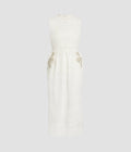 Embellished Cotton Guipure Sleeveless Midi Dress