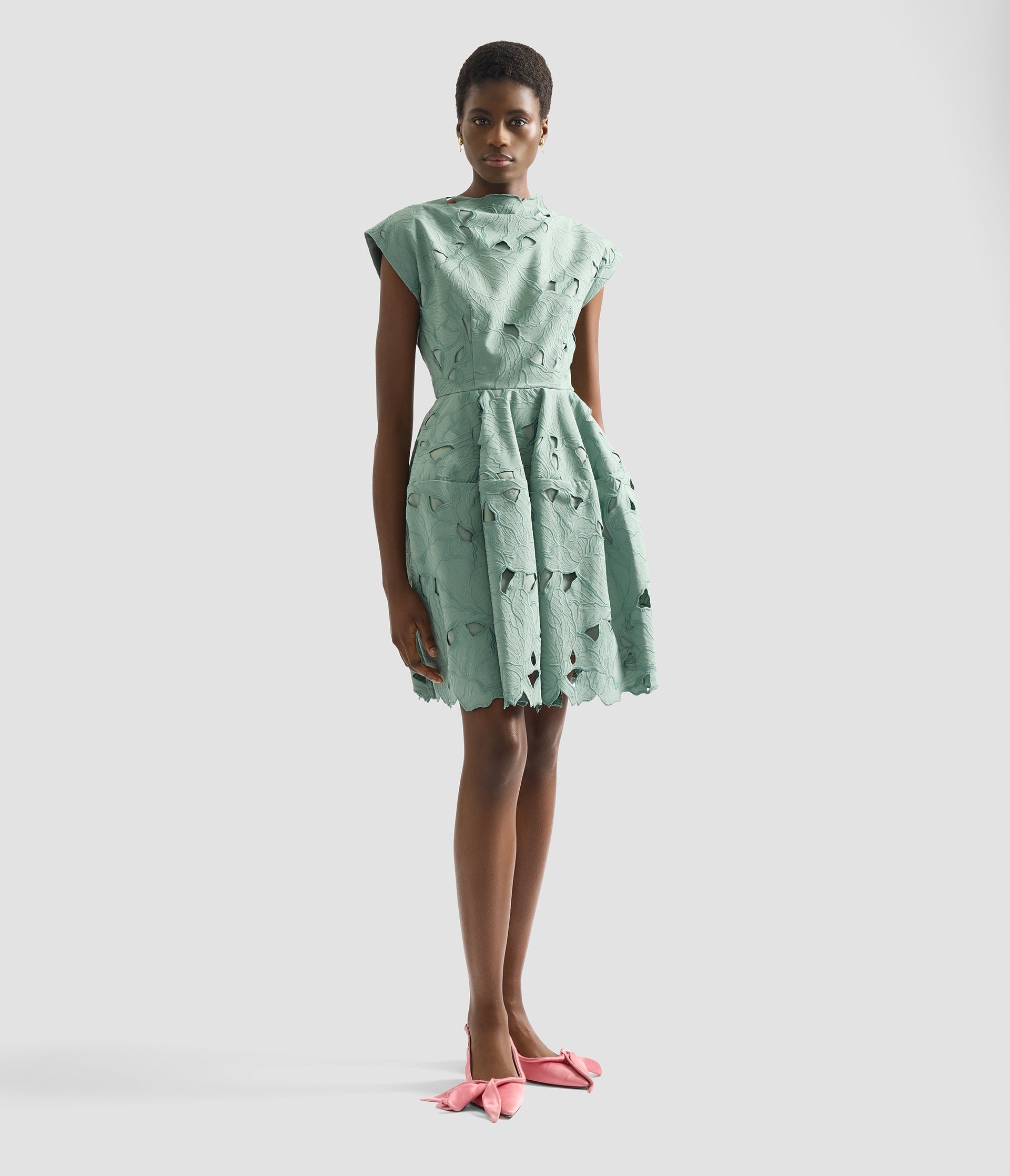 Floral Cutwork Mini Dress